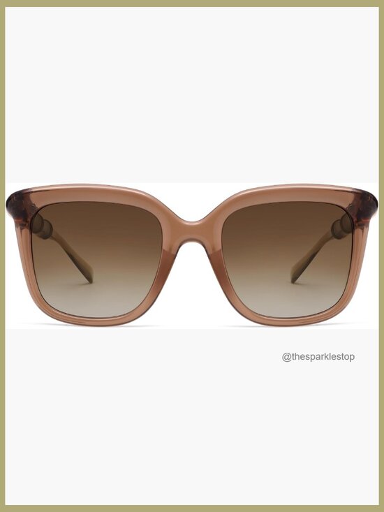 Chunky Polarized Sunglasses with Bamboo Temple Design main image 6